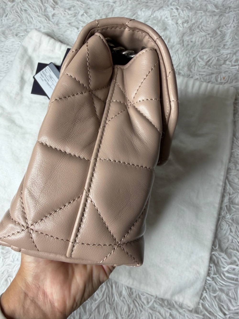 PRADA Nappa Stitched Small Spectrum Bag Cipria - Picture 8 of 11